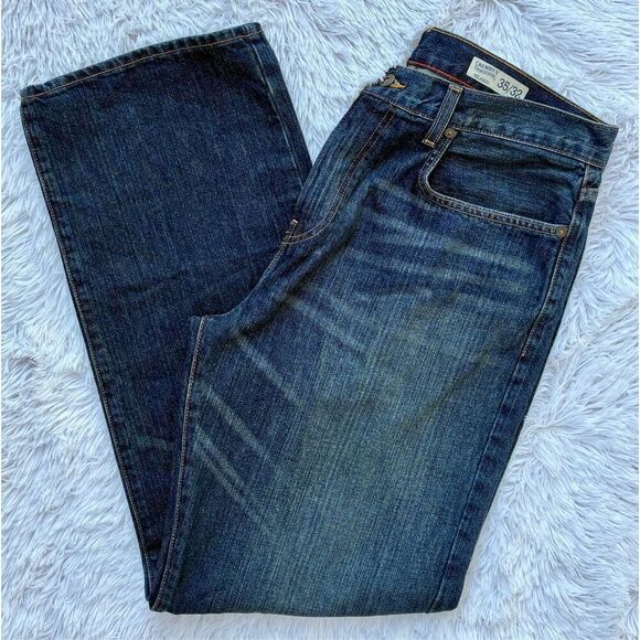 Cremieux Premium Denim SZ 35/32 Relaxed Fit Dark Denim Blue Jeans - Picture 2 of 11